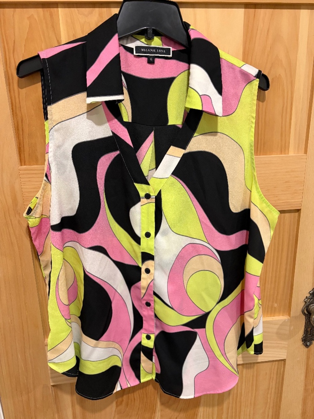 Melanie Lyne Sleeveless Collared Blouse Size 16